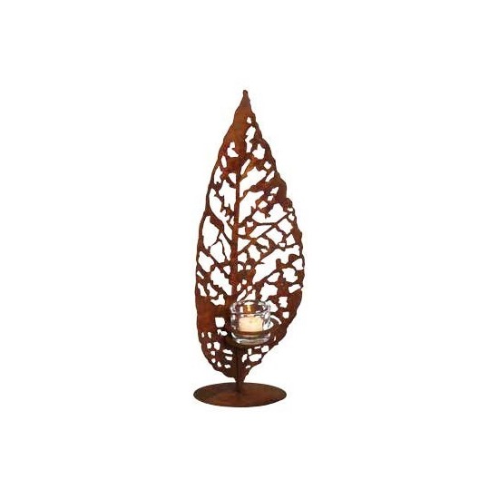 Windlichthalter Motiv Blatt Höhhe 55cm - Toller Schattenwerfer