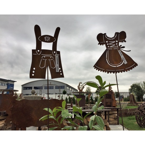 Gartenstecker Lederhose 35 cm x 22 cm