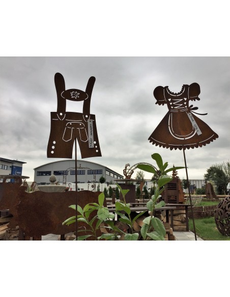 Gartenstecker Lederhose 35 cm x 22 cm