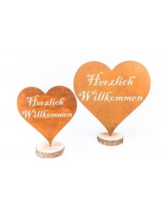 Herz "Herzlich Willkommen" mit Dorn, Höhe 18 cm  2