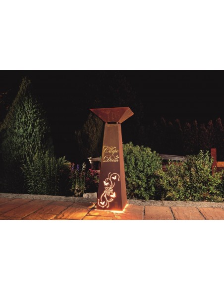 Rostsäule Carpe Diem - Trapezform mit Pflanzschale 96,5 cm hoch Rostsäule Carpe Diem - Trapezform mit Pflanzschale 96,5 cm hoch