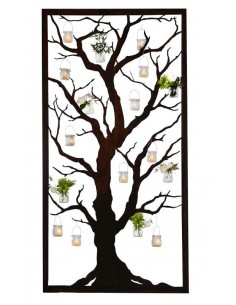 Sichtschutzwand Baum und Äste zum Beleuchten aus Edelrost