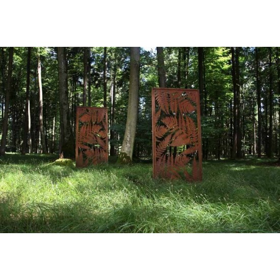 Metall sichtrschutzwand Edelrost Farn Motive 