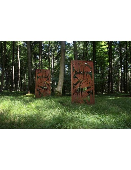 Metall sichtrschutzwand Edelrost Farn Motive 