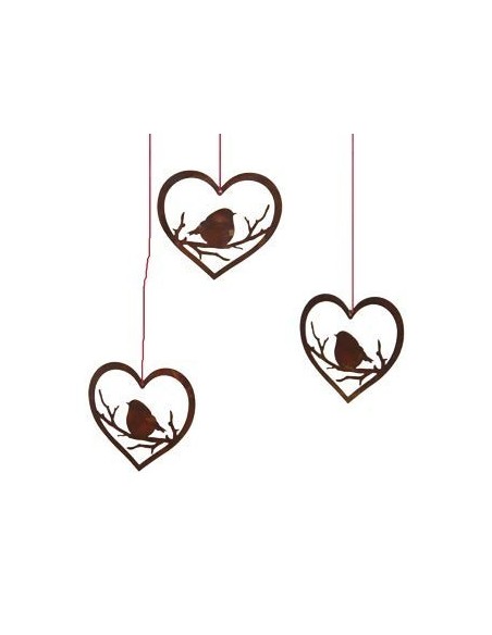 Deko Vogel auf Ast umschlossen von einem Herz in unterschiedlichen Ausführungen