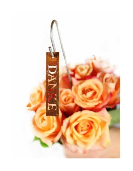 kleines Danke Schild Breite 2 cm - Länge 9,5 cm zum Aufhängen