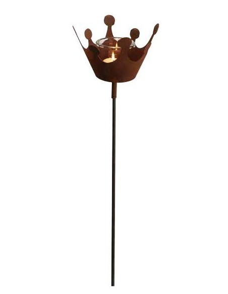 konische Krone groß als Gartenstecker - Höhe 18 cm - Stab 120 cm - Stab abnehmbar