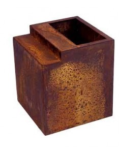 Edelrost Sitzbank Seite zum Bepflanzen -  Rostige Gartendeko