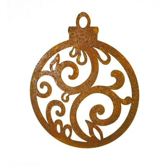 Christbaumkugel, Barockornanent, Edelrost