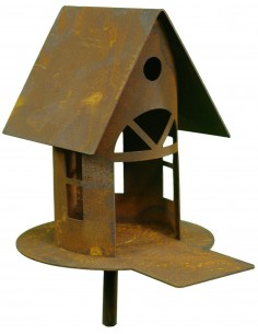 Deko Gartenstecker Vogelhaus oder Vogelfutterstelle als Windlicht