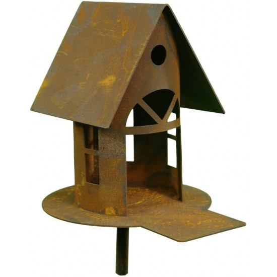 Deko Gartenstecker Vogelhaus oder Vogelfutterstelle als Windlicht  