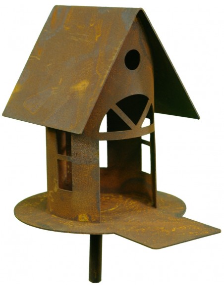 Deko Gartenstecker Vogelhaus oder Vogelfutterstelle als Windlicht  
