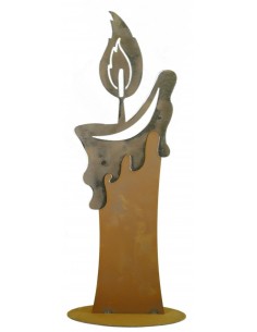 Metall Deko Kerze mit Flamme für draußen als Weihnachtsdekoration