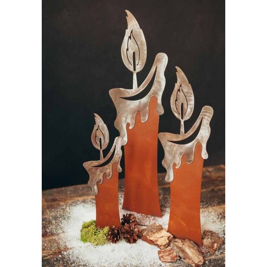 nicht brennbare Weihnachtsdeko Kerze aus Metall