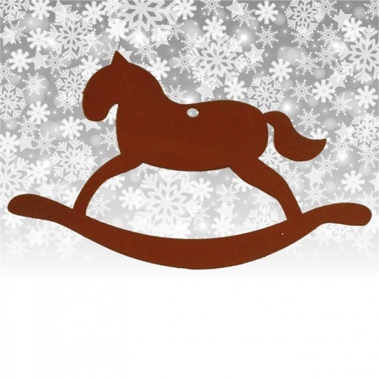 Metall Schukelpferd als Fensterbild