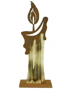 Edelrost-Flamme Für Baumstamm-Kerzen – Weihnachtsdeko, Höhe 16 Cm, Mit Erdspieß | Rustikale Deko-Idee