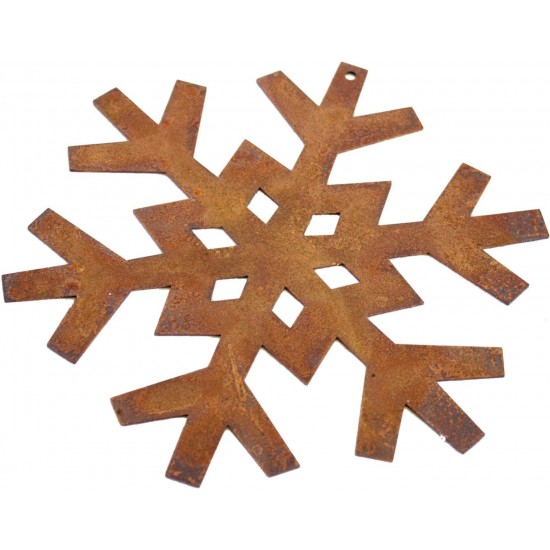 Metalldeko Schneeflocke Rostig