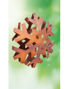Flocke 1 Schneekristall gebogen Ø 20 cm / rostige Flocke