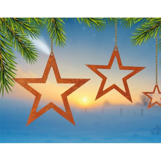 Christbaumschmuck-Set "Stern mit Ausschnitt"