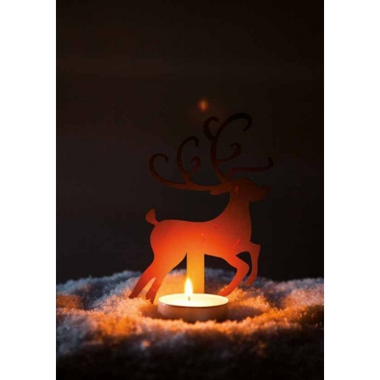 Teelichthalter Rentier, Höhe 20 cm für Weihnachtsstimmung in Ihrer Wohnung