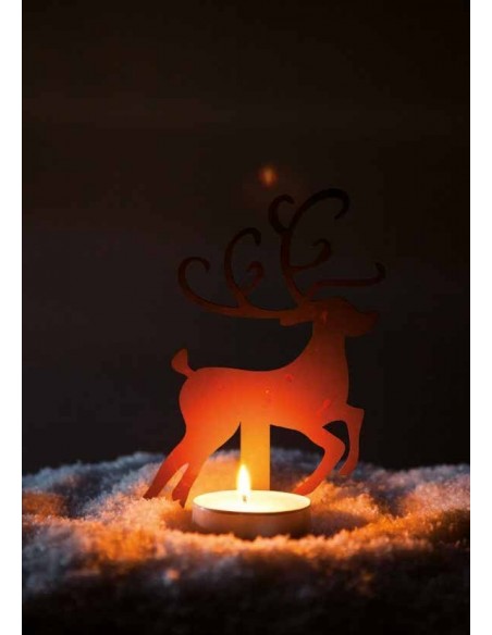 Teelichthalter Rentier, Höhe 20 cm für Weihnachtsstimmung in Ihrer Wohnung