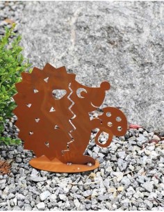 Rost Igel mit Pilz mittel, 26 cm hoch 2