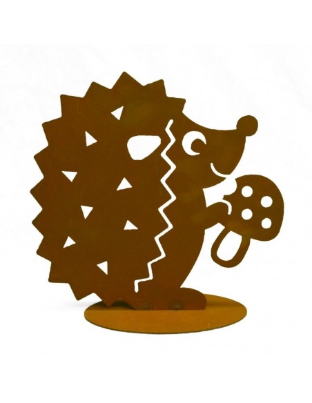 Rost Igel mit Pilz mittel, 26 cm hoch Rost Igel mit Pilz mittel, 26 cm hoch