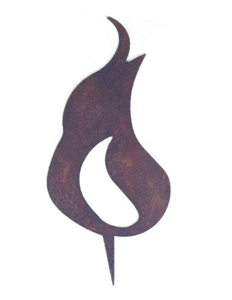 Edlrost Flamme Mohamed mittel 17,5cm Metallflamme zu stecken lodernd geschwungen modern zeitlos Dekokerze 