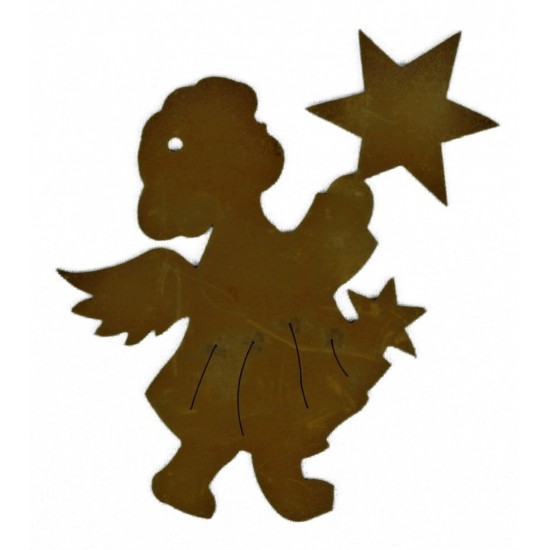 Christbaumschmuck Engel mit Stern Nr. 2, klein, 8 cm hoch