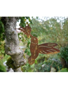 Metallsatz Kolibri als Baumstecker, zum Einschrauben in Holz, Höhe 16 cm Weichholz für tolle Gartenideen 2