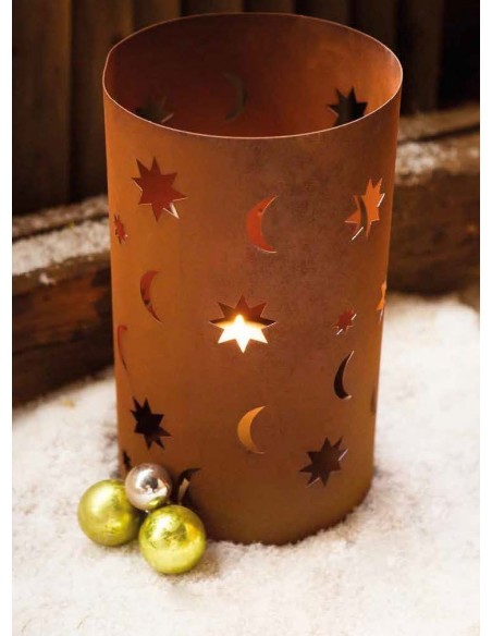 Windlicht Mond und Sterne, Höhe 42,50 cm Ø 24 cm für romantische Stunden