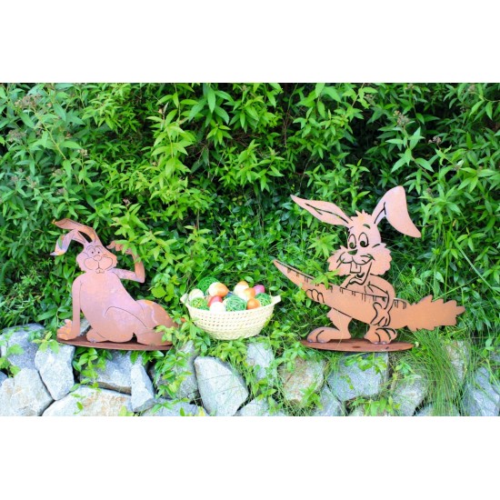 Hase mit Karotte, 41 cm hoch