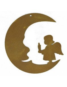 Christbaumschmuck 'Mond mit Engelskind - 3er SET 2