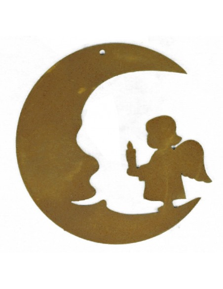 Christbaumschmuck 'Mond mit Engelskind - 3er SET