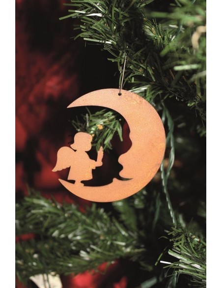 Christbaumschmuck 'Mond mit Engelskind - 3er SET