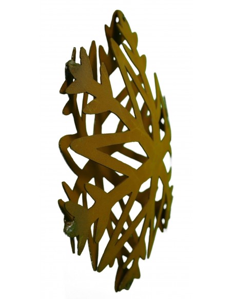 Flocke 3 Schneekristall gebogen Ø 20 cm / rostige Flocke