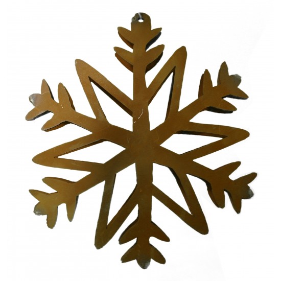 Flocke 3 Schneekristall gebogen Ø 20 cm / rostige Flocke