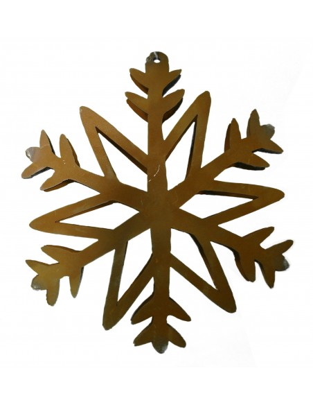 Flocke 3 Schneekristall gebogen Ø 20 cm / rostige Flocke
