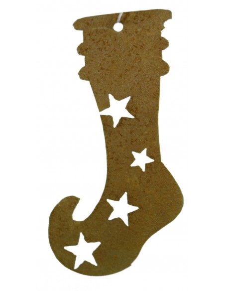 Christbaumschmuck Socke / Stiefel 8 cm in Edelrost
