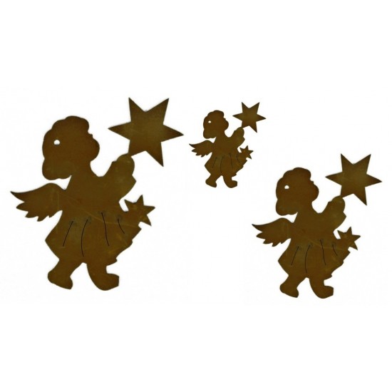 Christbaumschmuck Engel mit Stern 2, - 3er Set