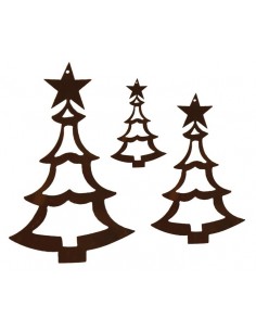 Christbaumschmuck "Tanne 1" innen offen, groß, 18 cm hoch