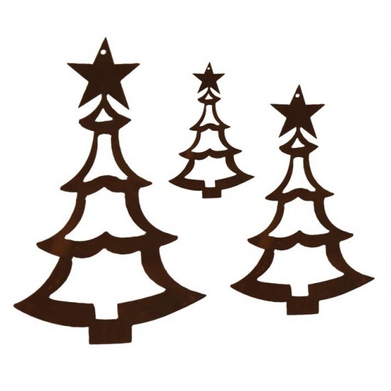 Christbaumschmuck "Tanne 1" innen offen, 8 cm hoch