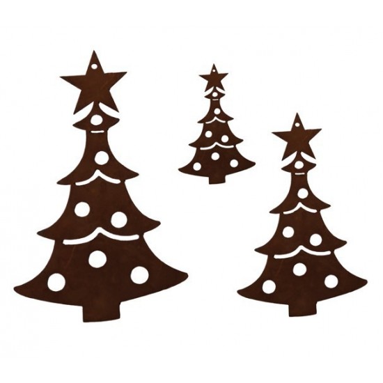 Christbaumschmuck "Weihnachtstanne" mit Kugeln, mittel, 13,5 cm hoch