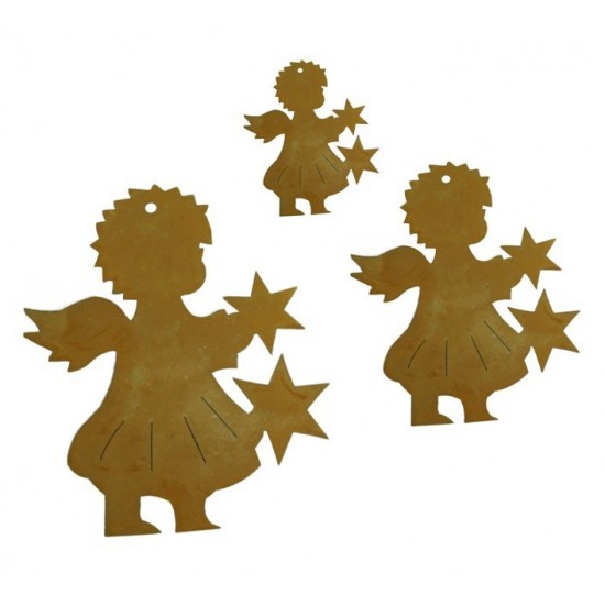 Christbaumschmuck Engel mit Stern 4, mittel, 13,5 cm hoch