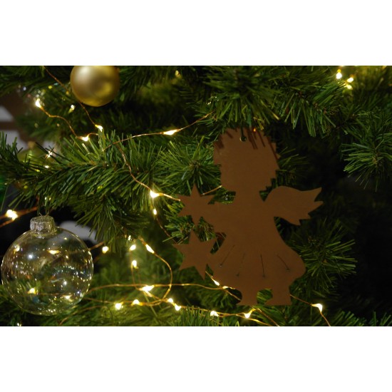 Christbaumschmuck Engel mit Stern 4, groß, 18 cm hoch