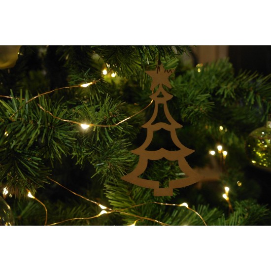 Christbaumschmuck "Tanne 1" innen offen, groß, 18 cm hoch