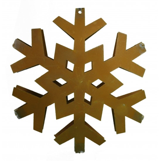 Flocke 1 Schneekristall gebogen Ø 20 cm / rostige Flocke