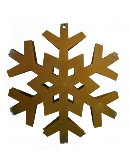 Flocke 1 Schneekristall gebogen Ø 20 cm / rostige Flocke