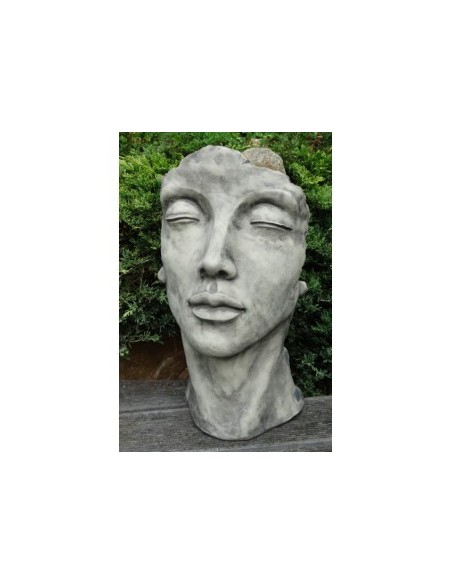 Steinguss Kunstobjekt: Gesicht "FRAU", Höhe 50 cm  Steinguss Kunstobjekt: Gesicht "FRAU", Höhe 50 cm