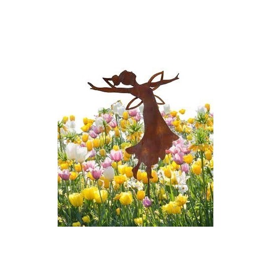 2 tanzende Feen, 35 cm hoch auf kurzem Stab